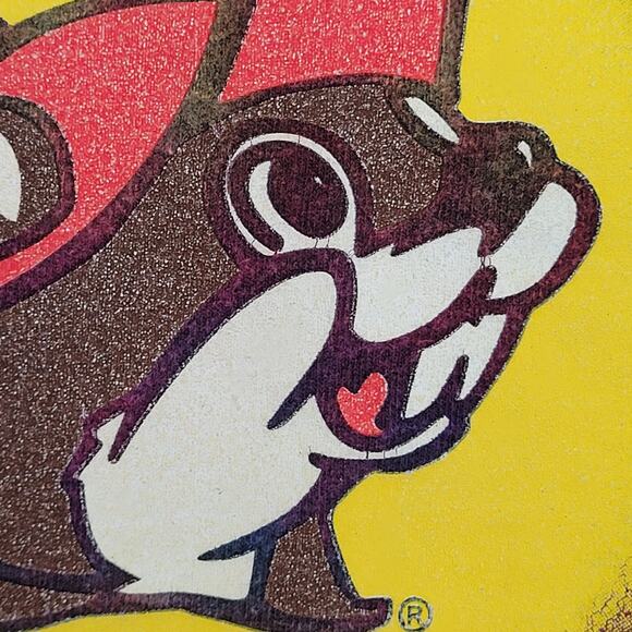 Vintage Y2K Buc-ee the Beaver Tie-Dye Shirt Medium 19x25 Cotton Red Yellow Blue - Picture 4 of 11